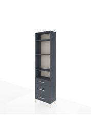 Arges Dolap 4 Raflı 3 Çekmeceli 60x30x221 Antrasit-Antrasit