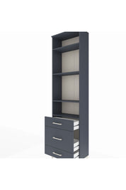 Arges Dolap 4 Raflı 3 Çekmeceli 60x30x221 Antrasit-Antrasit