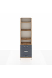 Arges Dolap 4 Raflı 3 Çekmeceli 60x30x221 Çam-Antrasit