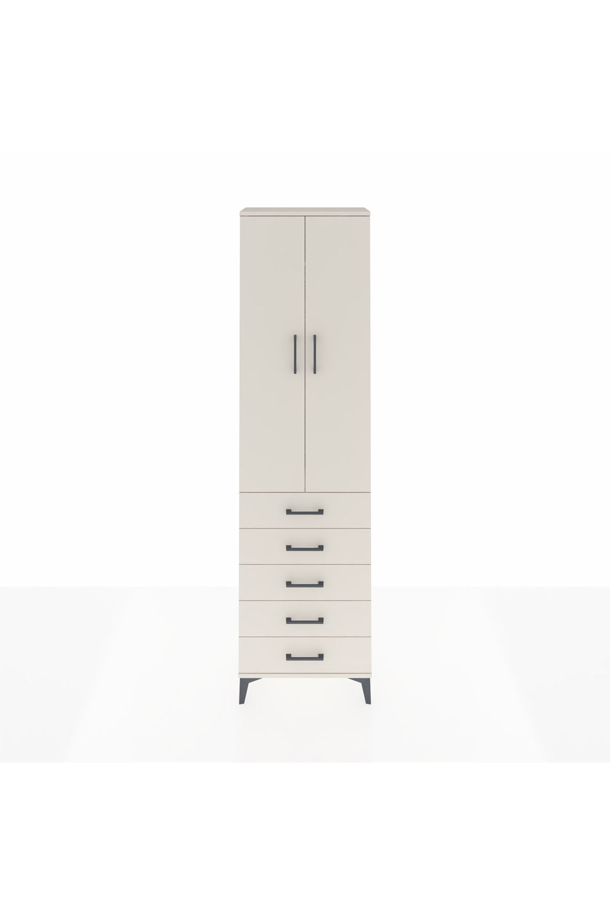 Arges Dolap 2 Raflı 5 Çekmeceli Tek Askılı 60x30x221 Aytaşı-Aytaşı