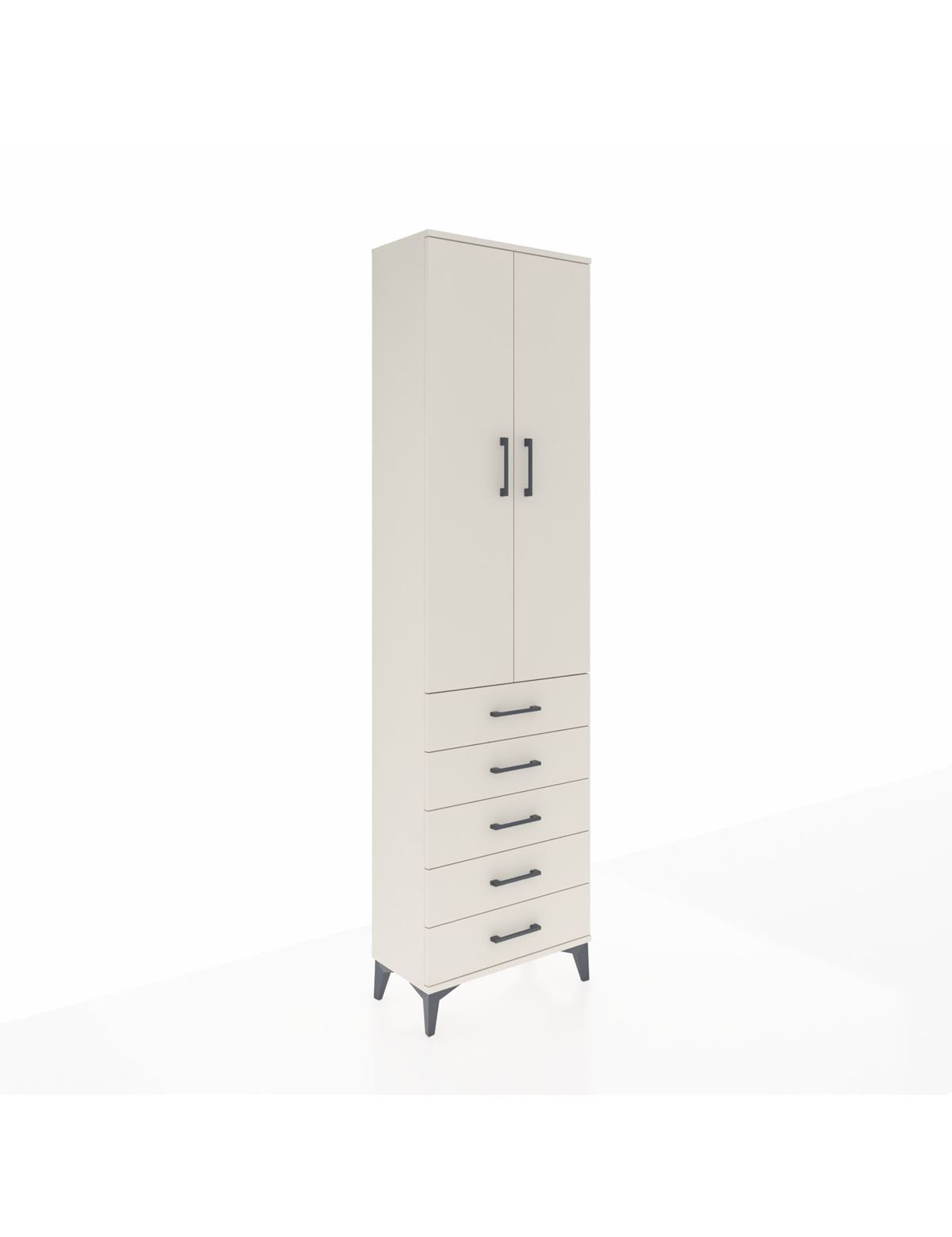 Arges Dolap 2 Raflı 5 Çekmeceli Tek Askılı 60x30x221 Aytaşı-Aytaşı