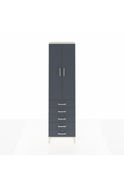 Arges Dolap 2 Raflı 5 Çekmeceli Tek Askılı 60x30x221 Aytaşı-Antrasit