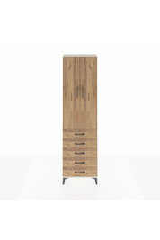 Arges Dolap 2 Raflı 5 Çekmeceli Tek Askılı 60x30x221 Aytaşı-Çam