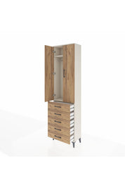 Arges Dolap 2 Raflı 5 Çekmeceli Tek Askılı 60x30x221 Aytaşı-Çam