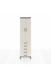 Arges Dolap 2 Raflı 5 Çekmeceli Tek Askılı 60x30x221 Antrasit-Aytaşı