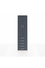 Arges Dolap 2 Raflı 5 Çekmeceli Tek Askılı 60x30x221 Antrasit-Antrasit