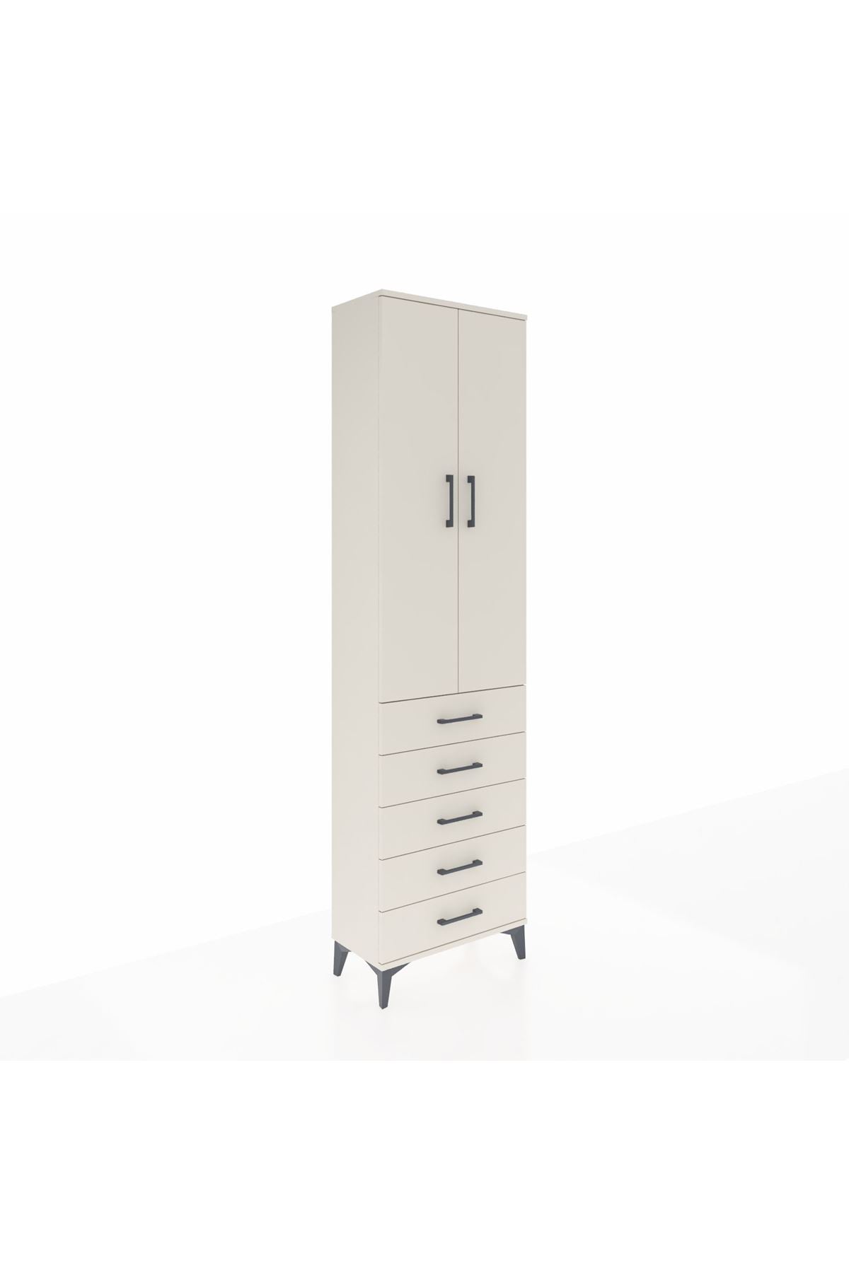 Arges Dolap 3 Raflı 5 Çekmeceli 2 Kapaklı 60x30x221 Aytaşı-Aytaşı