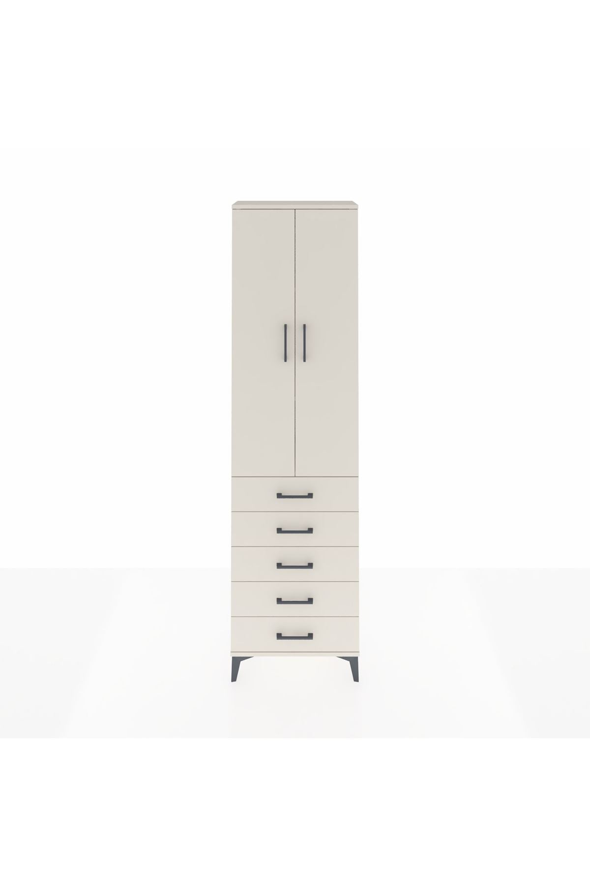 Arges Dolap 3 Raflı 5 Çekmeceli 2 Kapaklı 60x30x221 Aytaşı-Aytaşı