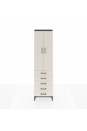 Arges Dolap 3 Raflı 5 Çekmeceli 2 Kapaklı 60x30x221 Antrasit-Aytaşı