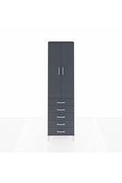 Arges Dolap 3 Raflı 5 Çekmeceli 2 Kapaklı 60x30x221 Antrasit-Antrasit