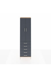 Arges Dolap 3 Raflı 5 Çekmeceli 2 Kapaklı 60x30x221 Çam-Antrasit