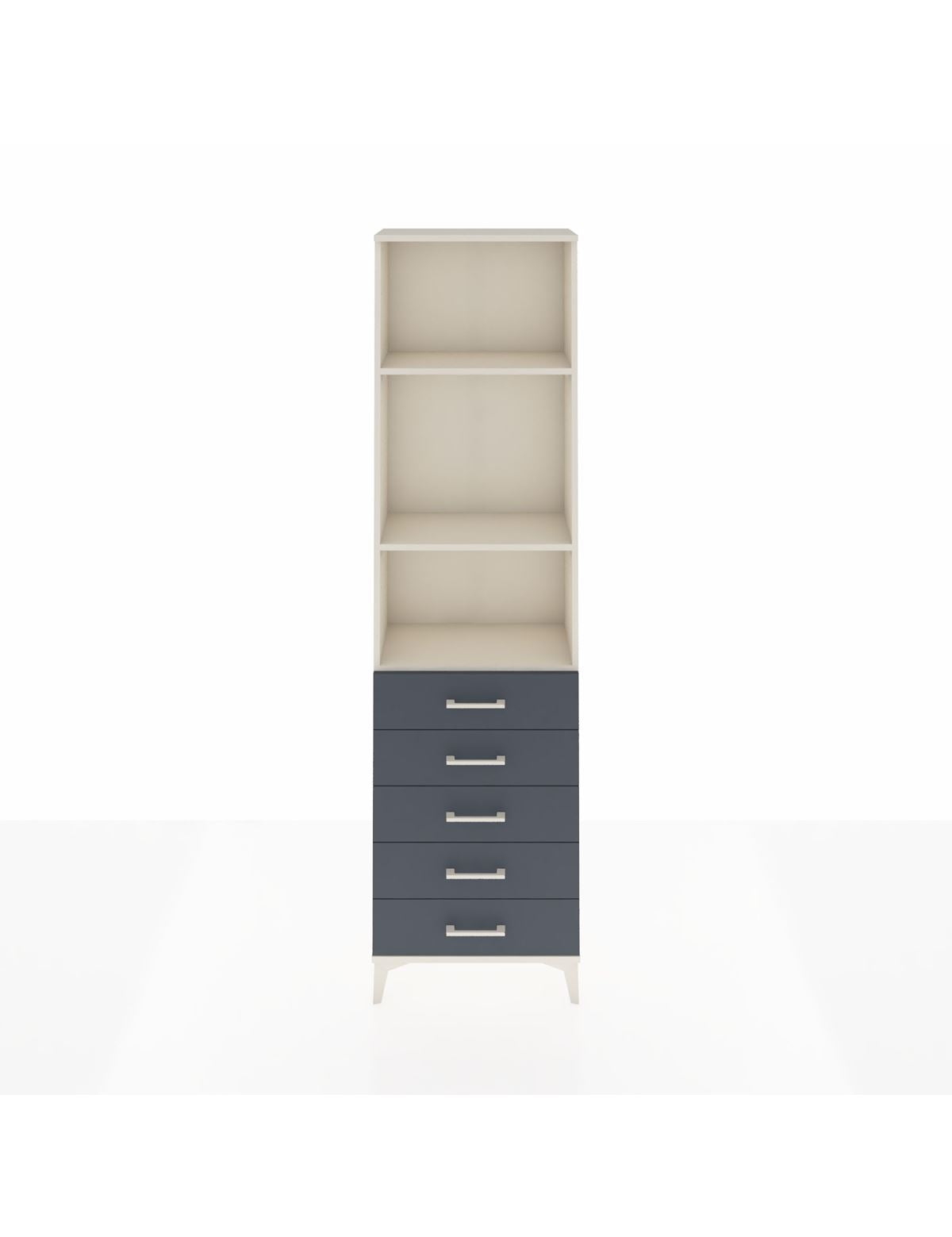 Arges Dolap 3 Raflı 5 Çekmeceli 60x30x221 Aytaşı-Antrasit