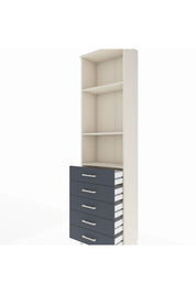 Arges Dolap 3 Raflı 5 Çekmeceli 60x30x221 Aytaşı-Antrasit