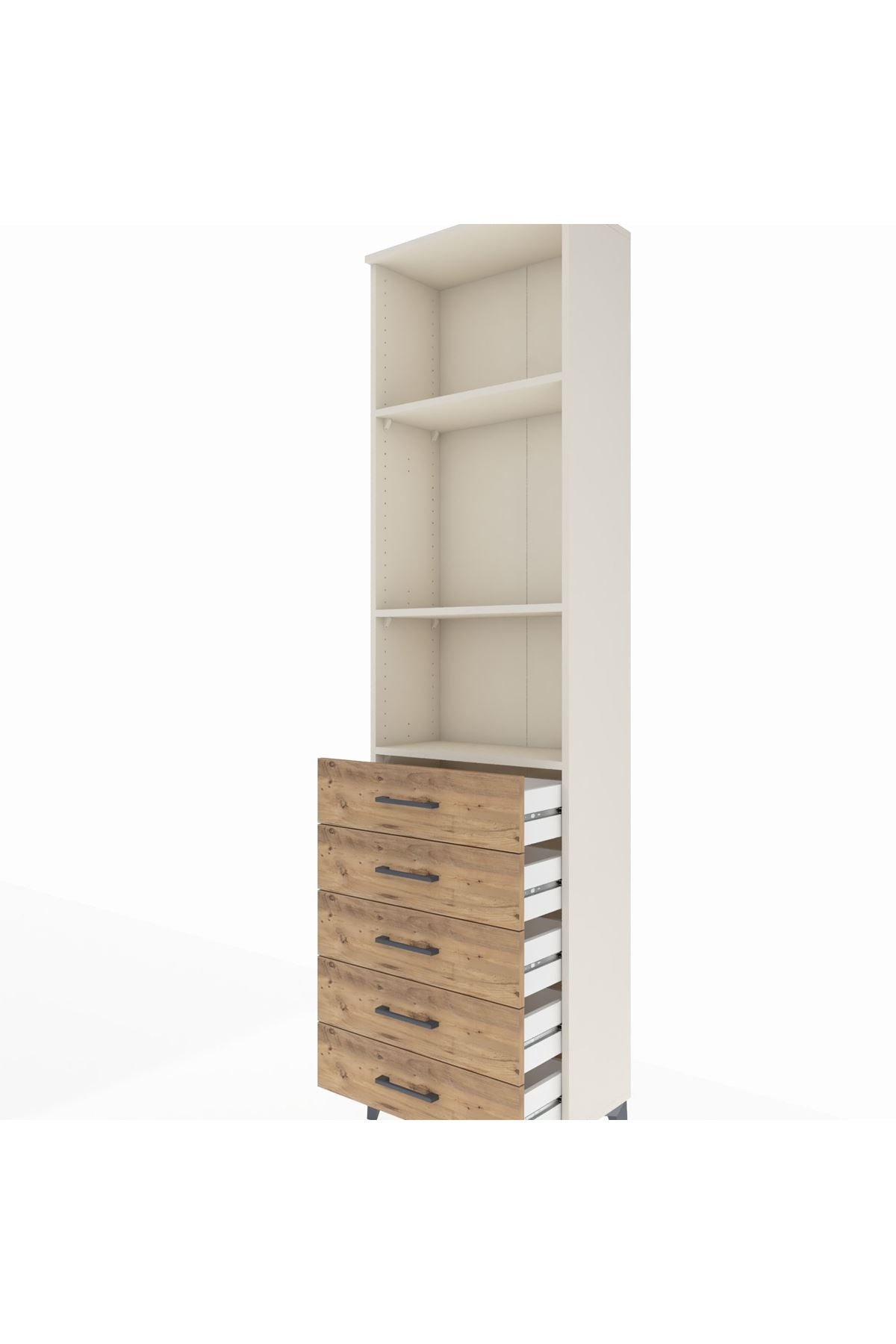 Arges Dolap 3 Raflı 5 Çekmeceli 60x30x221 Aytaşı-Çam