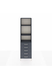 Arges Dolap 3 Raflı 5 Çekmeceli 60x30x221 Antrasit-Antrasit