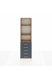 Arges Dolap 3 Raflı 5 Çekmeceli 60x30x221 Çam-Antrasit