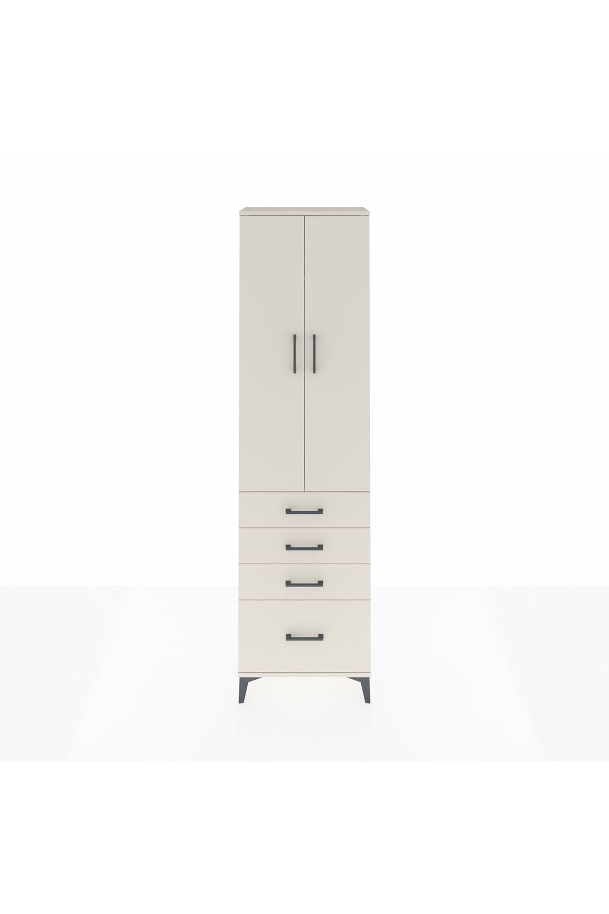 Arges Dolap 2 Raflı 4 Çekmeceli Tek Askılı 60x30x221 Aytaşı-Aytaşı