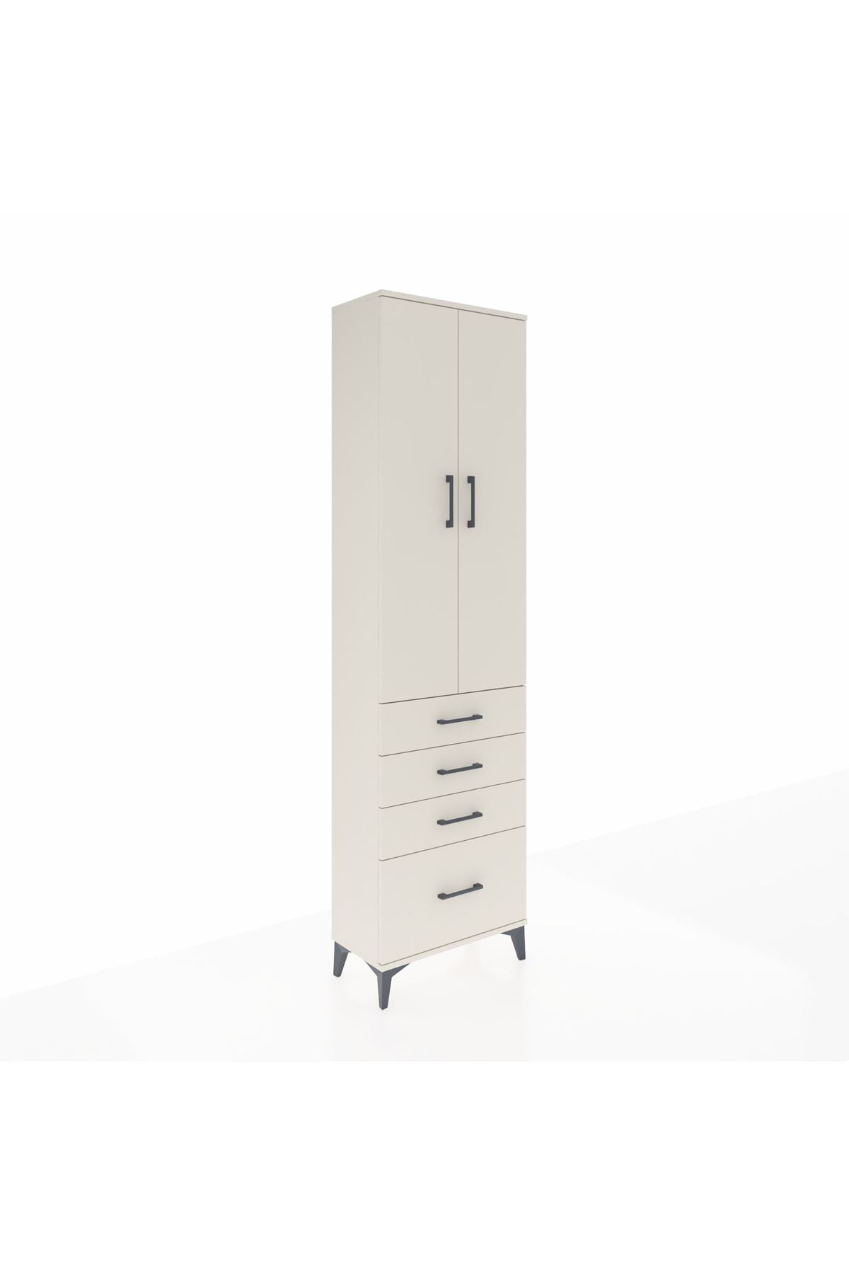 Arges Dolap 2 Raflı 4 Çekmeceli Tek Askılı 60x30x221 Aytaşı-Aytaşı