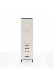 Arges Dolap 2 Raflı 4 Çekmeceli Tek Askılı 60x30x221 Antrasit-Aytaşı