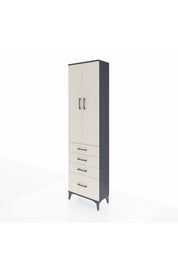 Arges Dolap 2 Raflı 4 Çekmeceli Tek Askılı 60x30x221 Antrasit-Aytaşı