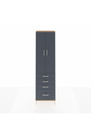 Arges Dolap 2 Raflı 4 Çekmeceli Tek Askılı 60x30x221 Çam-Antrasit