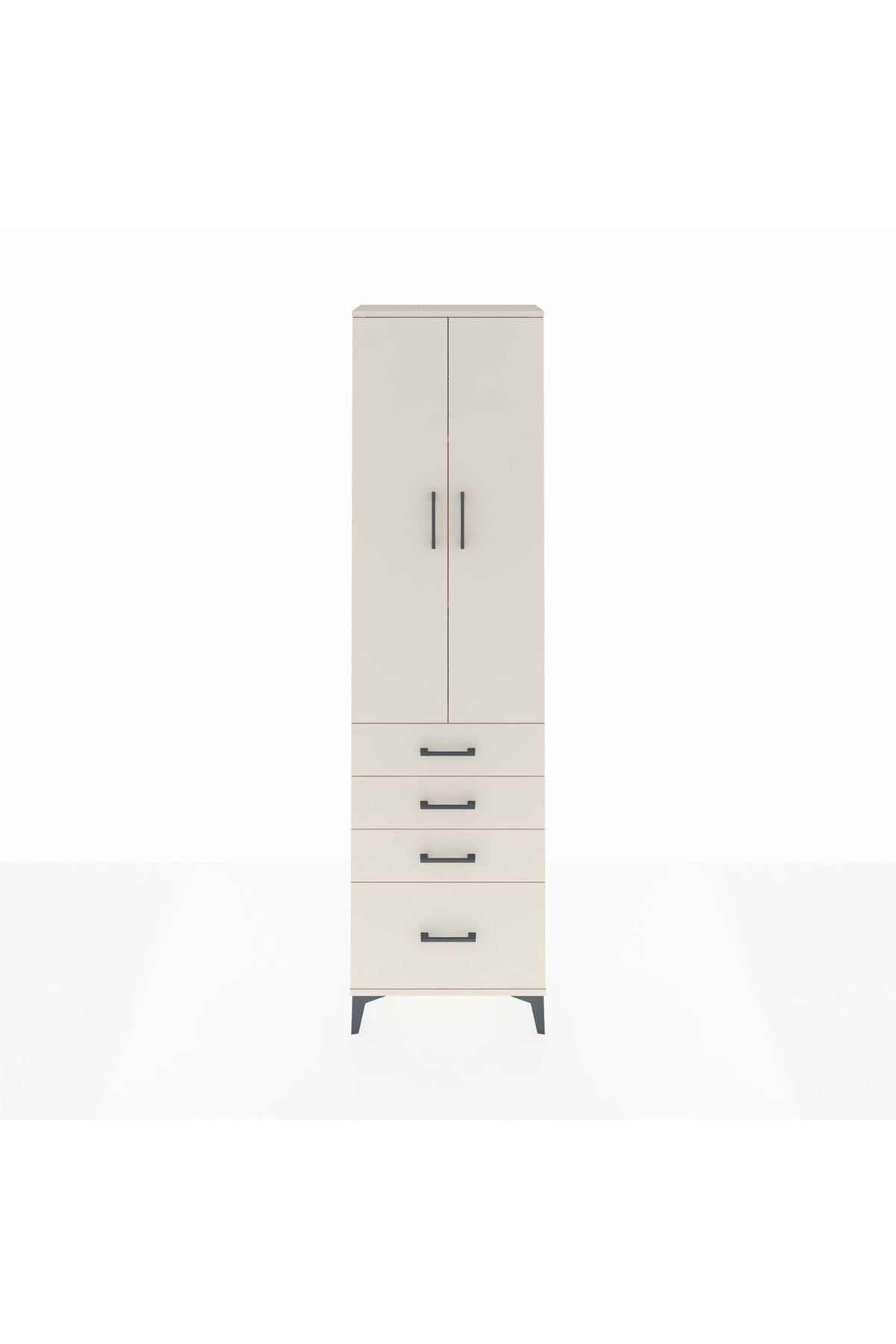 Arges Dolap 3 Raflı 4 Çekmeceli 2 Kapaklı 60x30x221 Aytaşı-Aytaşı