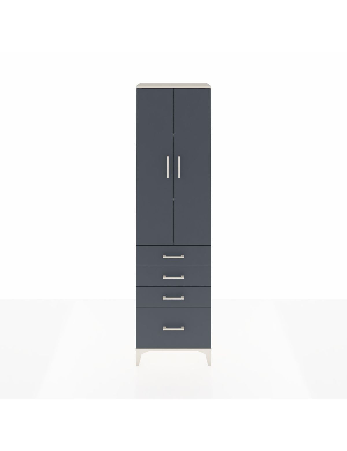 Arges Dolap 3 Raflı 4 Çekmeceli 2 Kapaklı 60x30x221 Aytaşı-Antrasit