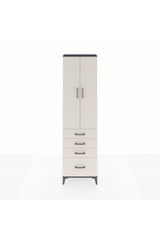 Arges Dolap 3 Raflı 4 Çekmeceli 2 Kapaklı 60x30x221 Antrasit-Aytaşı