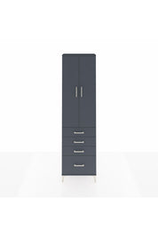 Arges Dolap 3 Raflı 4 Çekmeceli 2 Kapaklı 60x30x221 Antrasit-Antrasit