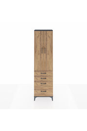 Arges Dolap 3 Raflı 4 Çekmeceli 2 Kapaklı 60x30x221 Antrasit-Çam