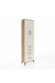 Arges Dolap 3 Raflı 4 Çekmeceli 2 Kapaklı 60x30x221 Çam-Aytaşı