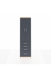 Arges Dolap 3 Raflı 4 Çekmeceli 2 Kapaklı 60x30x221 Çam-Antrasit