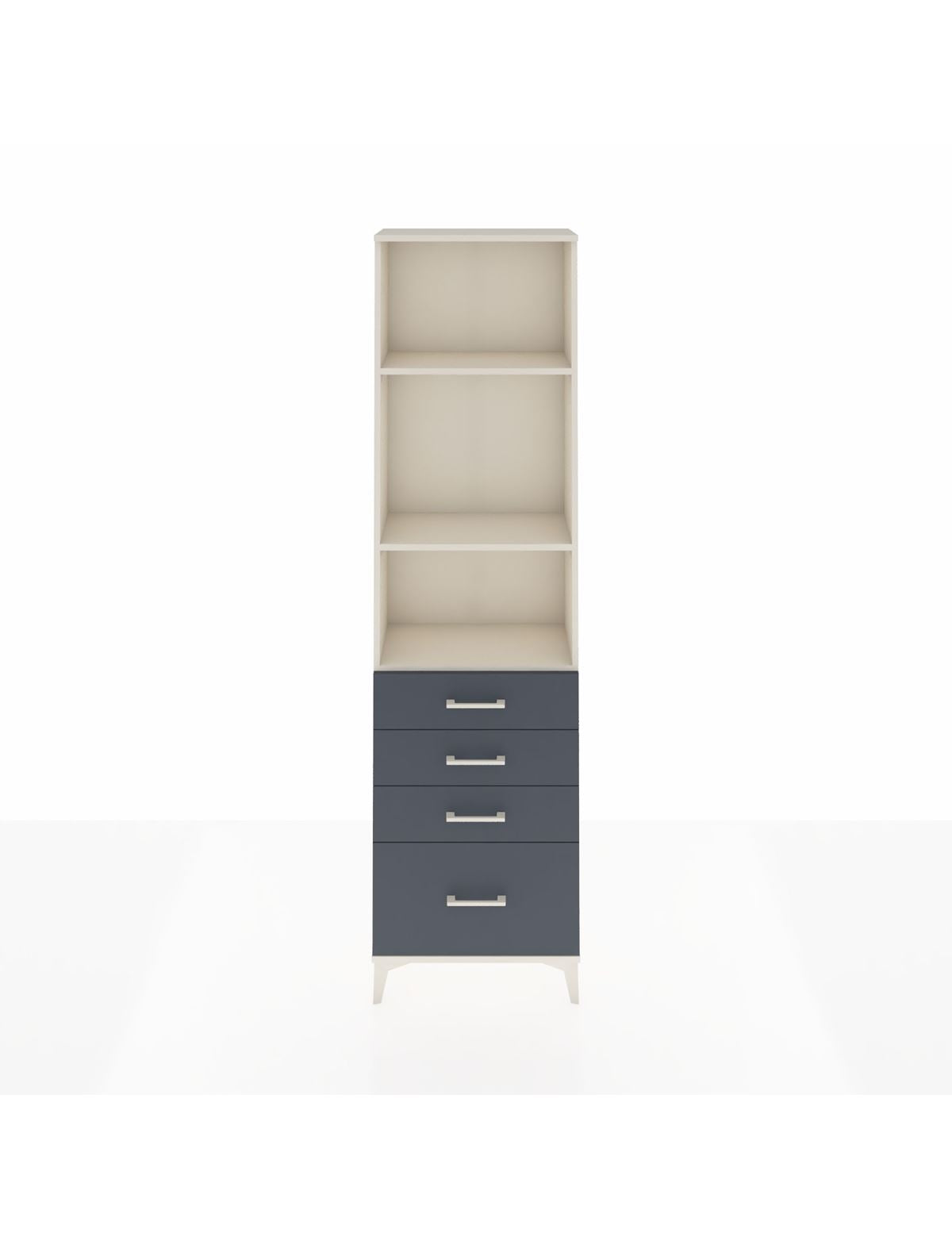 Arges Dolap 3 Raflı 4 Çekmeceli 60x30x221 Aytaşı-Antrasit