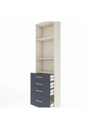 Arges Dolap 3 Raflı 4 Çekmeceli 60x30x221 Aytaşı-Antrasit