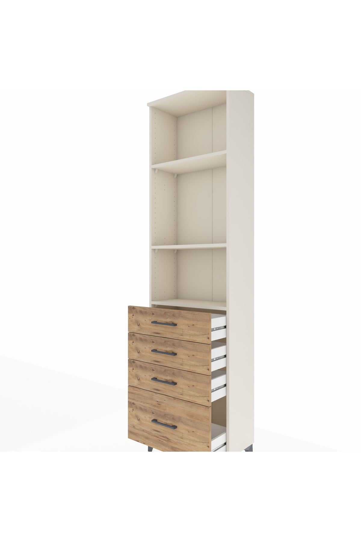 Arges Dolap 3 Raflı 4 Çekmeceli 60x30x221 Aytaşı-Çam