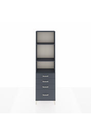 Arges Dolap 3 Raflı 4 Çekmeceli 60x30x221 Antrasit-Antrasit