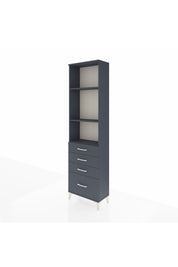 Arges Dolap 3 Raflı 4 Çekmeceli 60x30x221 Antrasit-Antrasit