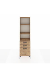 Arges Dolap 3 Raflı 4 Çekmeceli 60x30x221 Çam-Çam