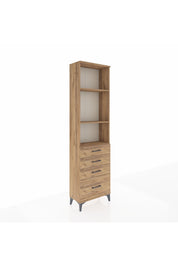 Arges Dolap 3 Raflı 4 Çekmeceli 60x30x221 Çam-Çam