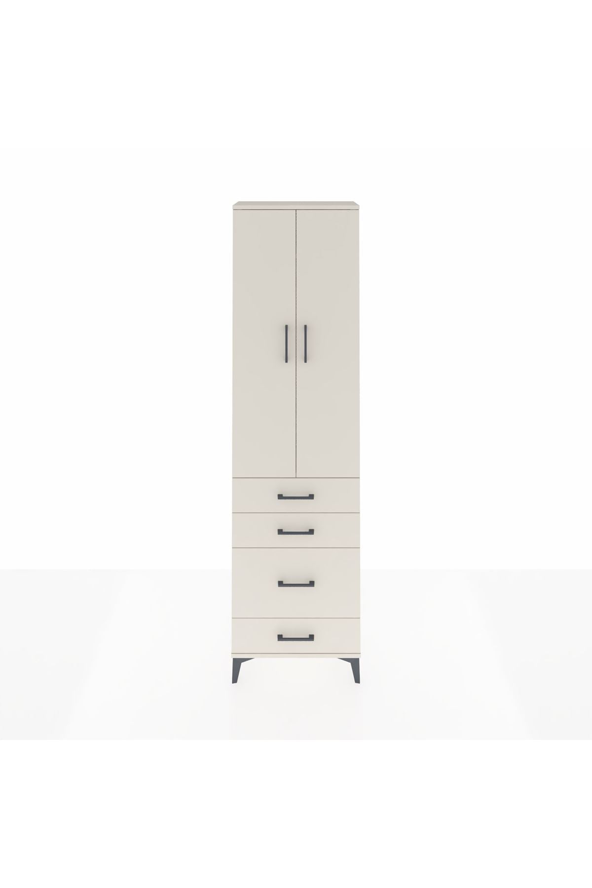 Arges Dolap 2 Raflı 4 Çekmeceli Tek Askılı 60x30x221 Aytaşı-Aytaşı