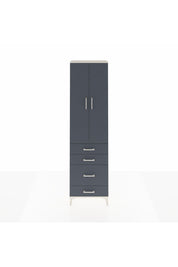 Arges Dolap 2 Raflı 4 Çekmeceli Tek Askılı 60x30x221 Aytaşı-Antrasit