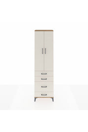 Arges Dolap 2 Raflı 4 Çekmeceli Tek Askılı 60x30x221 Çam-Aytaşı