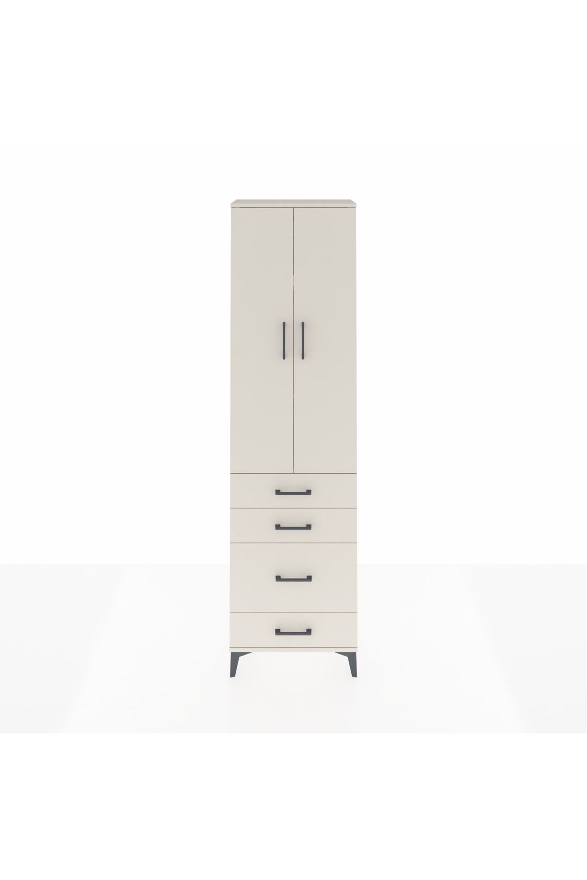 Arges Dolap 3 Raflı 4 Çekmeceli 2 Kapaklı 60x30x221 Aytaşı-Aytaşı