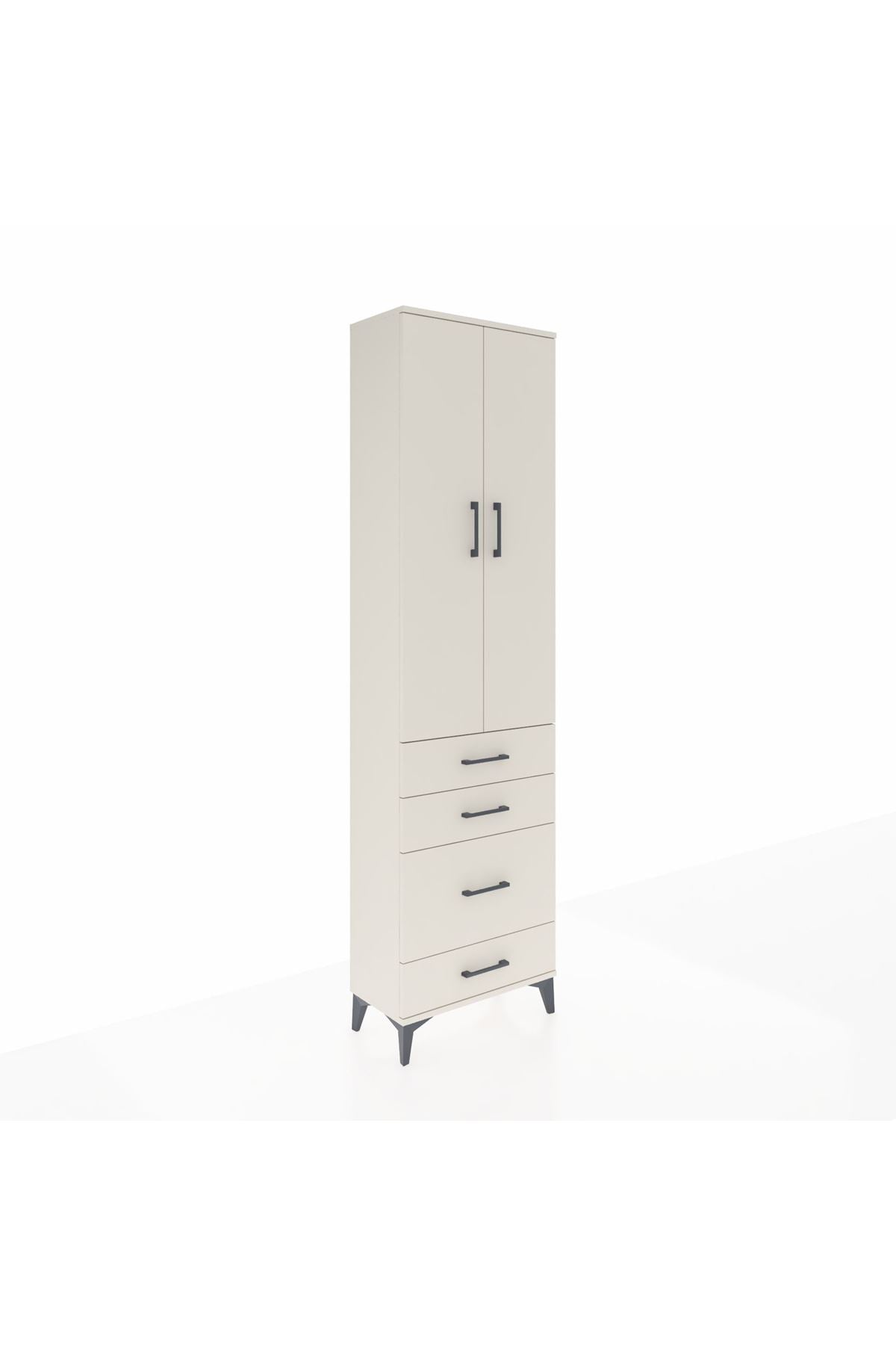 Arges Dolap 3 Raflı 4 Çekmeceli 2 Kapaklı 60x30x221 Aytaşı-Aytaşı