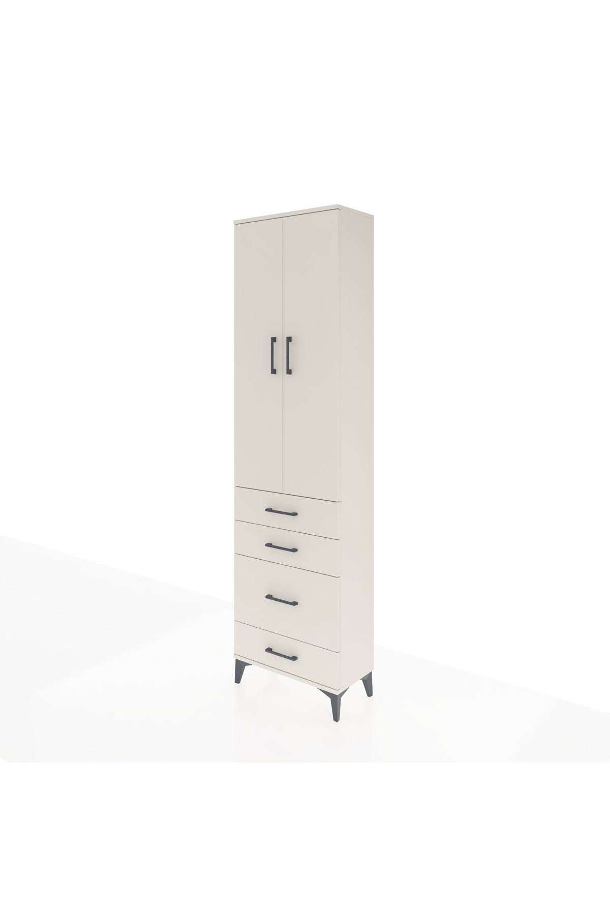 Arges Dolap 3 Raflı 4 Çekmeceli 2 Kapaklı 60x30x221 Aytaşı-Aytaşı