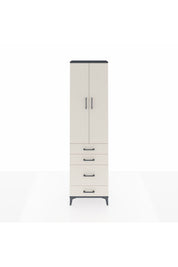 Arges Dolap 3 Raflı 4 Çekmeceli 2 Kapaklı 60x30x221 Antrasit-Aytaşı