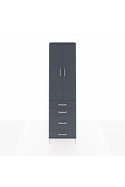 Arges Dolap 3 Raflı 4 Çekmeceli 2 Kapaklı 60x30x221 Antrasit-Antrasit