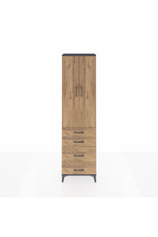 Arges Dolap 3 Raflı 4 Çekmeceli 2 Kapaklı 60x30x221 Antrasit-Çam