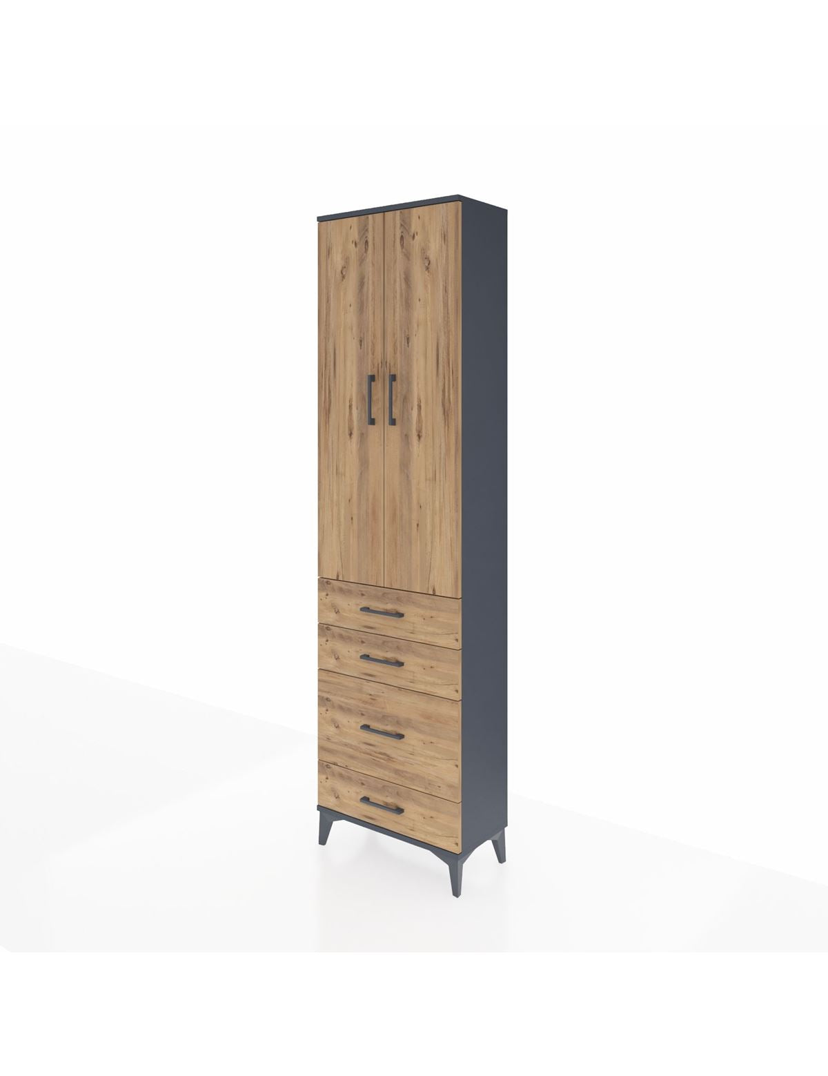 Arges Dolap 3 Raflı 4 Çekmeceli 2 Kapaklı 60x30x221 - S29M062V6A