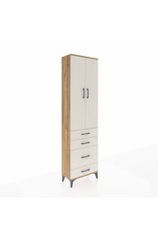 Arges Dolap 3 Raflı 4 Çekmeceli 2 Kapaklı 60x30x221 Çam-Aytaşı